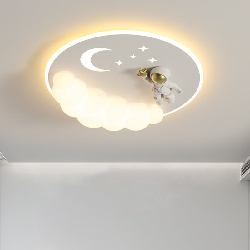 Art Deco Astronaut Mermaid Angel LED Flush Ceiling Light