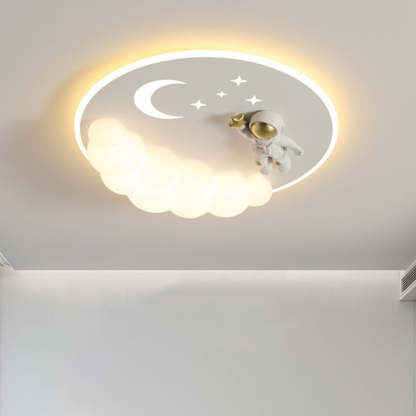 Art Deco Astronaut Mermaid Angel LED Flush Ceiling Light