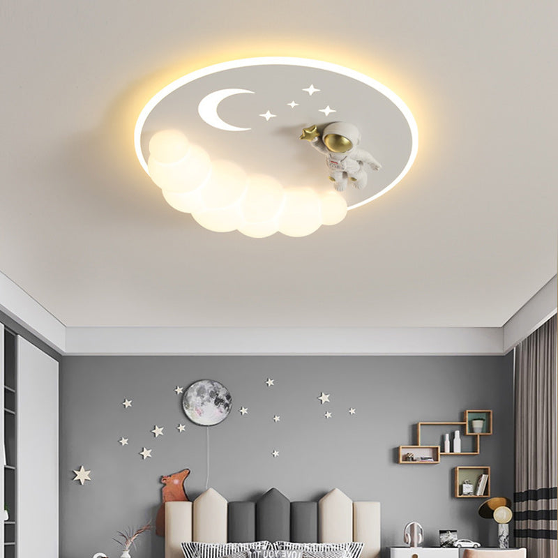 Art Deco Astronaut Mermaid Angel LED Flush Ceiling Light