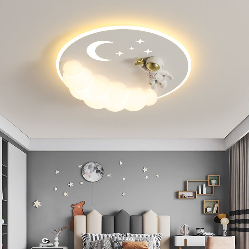 Art Deco Astronaut Mermaid Angel LED Flush Ceiling Light