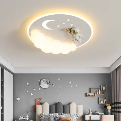 Art Deco Astronaut Mermaid Angel LED Flush Ceiling Light