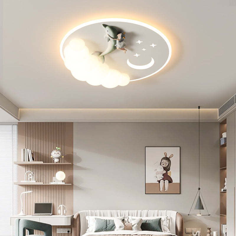 Art Deco Astronaut Mermaid Angel LED Flush Ceiling Light