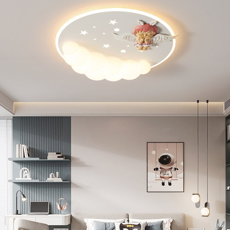 Art Deco Astronaut Mermaid Angel LED Flush Ceiling Light