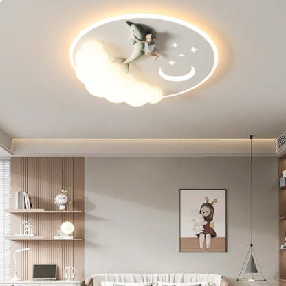 Art Deco Astronaut Mermaid Angel LED Flush Ceiling Light