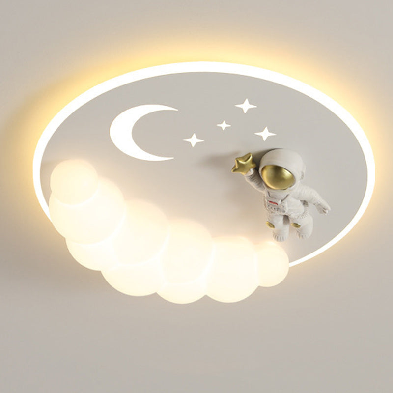 Art Deco Astronaut Mermaid Angel LED Flush Ceiling Light