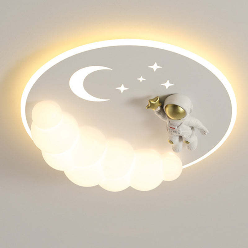 Art Deco Astronaut Mermaid Angel LED Flush Ceiling Light