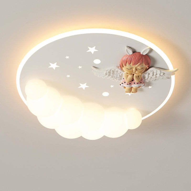 Art Deco Astronaut Mermaid Angel LED Flush Ceiling Light