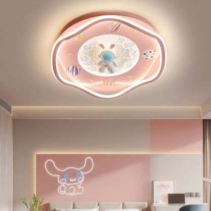 Kids Silicone Resin Astronaut Planet LED Flush Ceiling Light