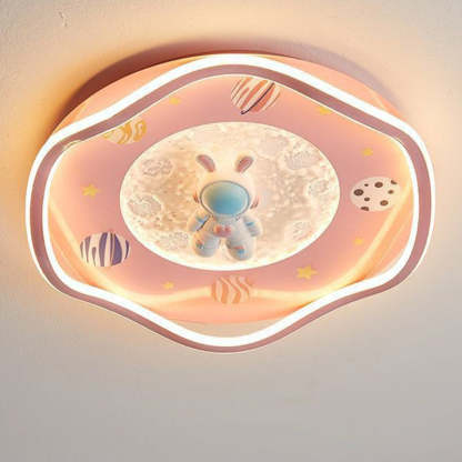 Kids Silicone Resin Astronaut Planet LED Flush Ceiling Light