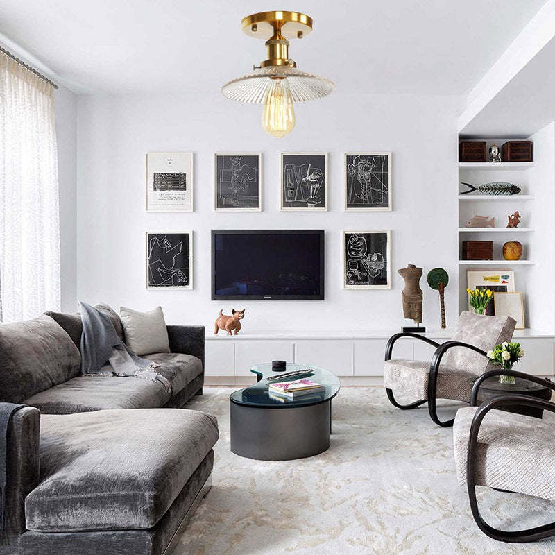 Scandinavian Aluminum Fan-Shaped Ceiling Light