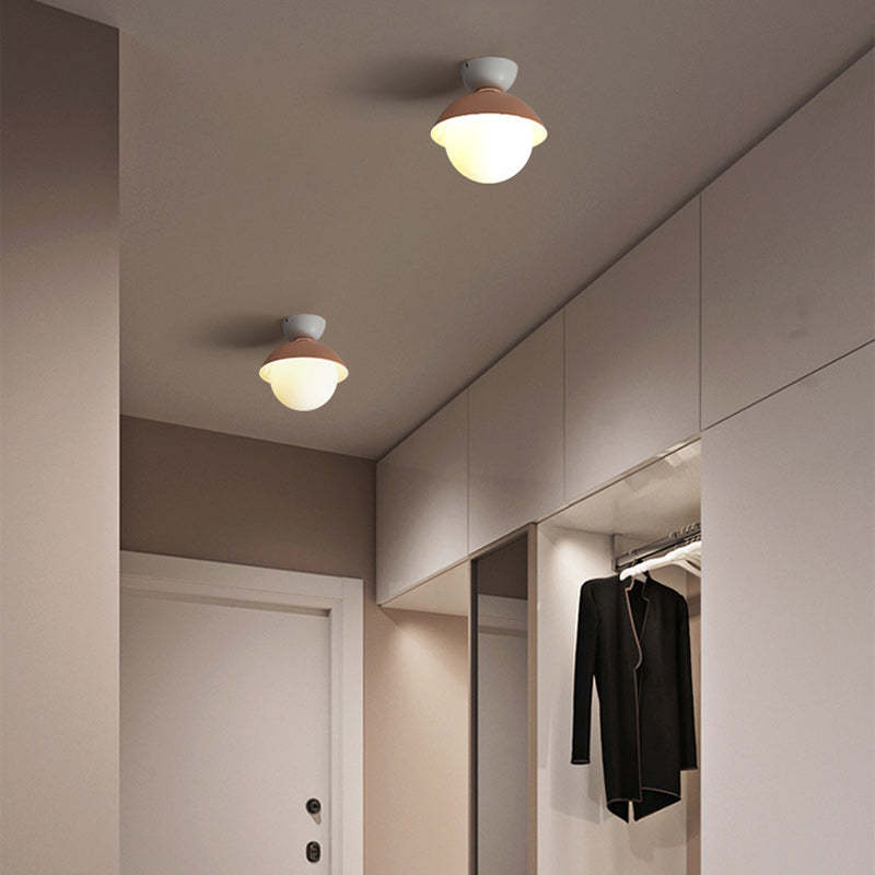 Scandinavian Glass Bowl-Shaped Ceiling Light