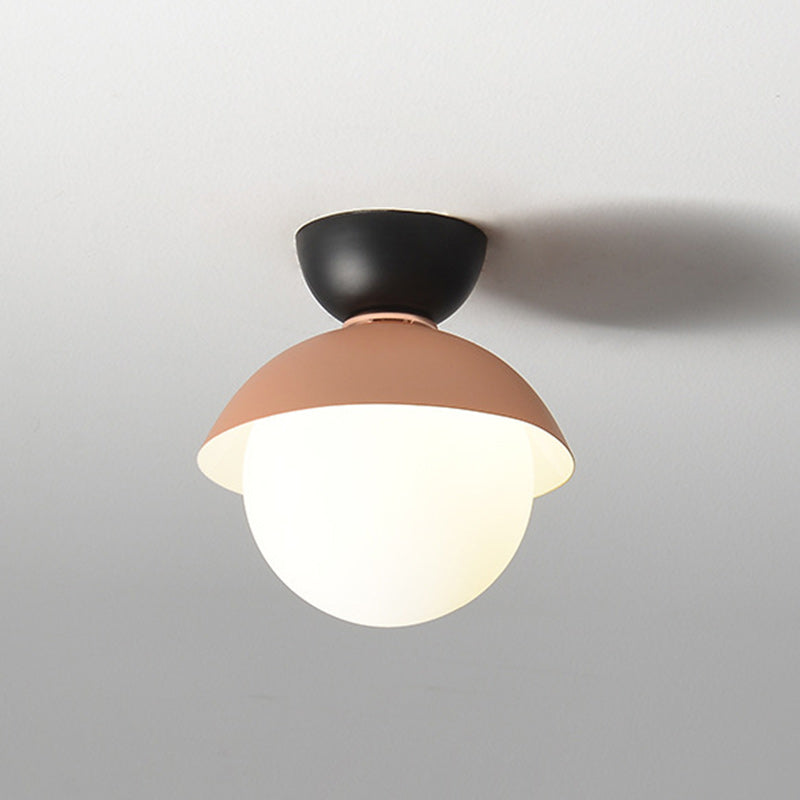Scandinavian Glass Bowl-Shaped Ceiling Light