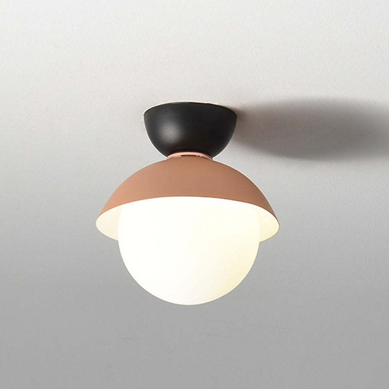 Scandinavian Glass Bowl-Shaped Ceiling Light