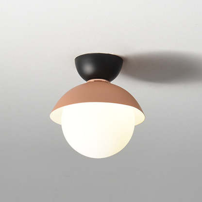 Scandinavian Glass Bowl-Shaped Ceiling Light