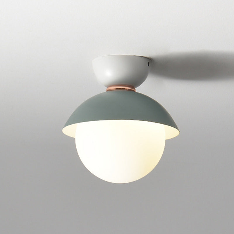 Scandinavian Glass Bowl-Shaped Ceiling Light