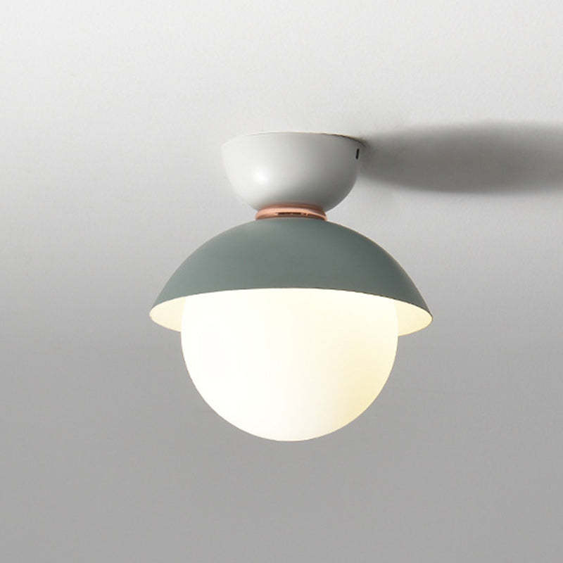 Scandinavian Glass Bowl-Shaped Ceiling Light