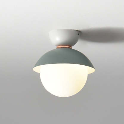 Scandinavian Glass Bowl-Shaped Ceiling Light