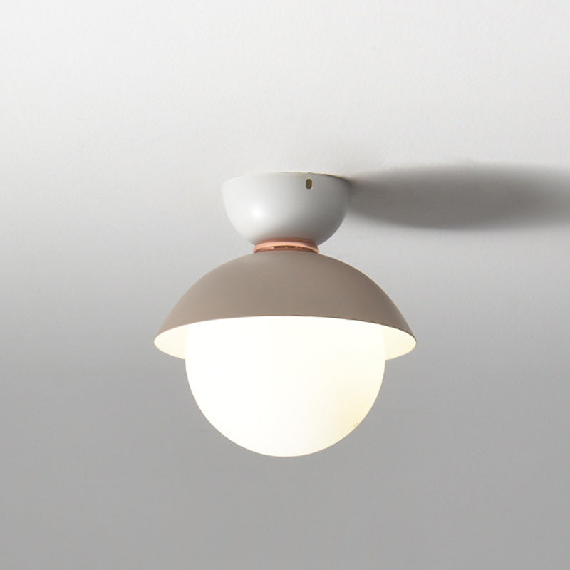Scandinavian Glass Bowl-Shaped Ceiling Light