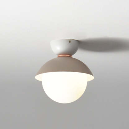 Scandinavian Glass Bowl-Shaped Ceiling Light