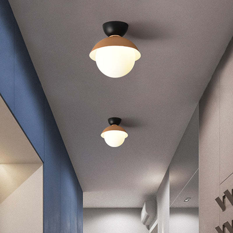 Scandinavian Glass Bowl-Shaped Ceiling Light