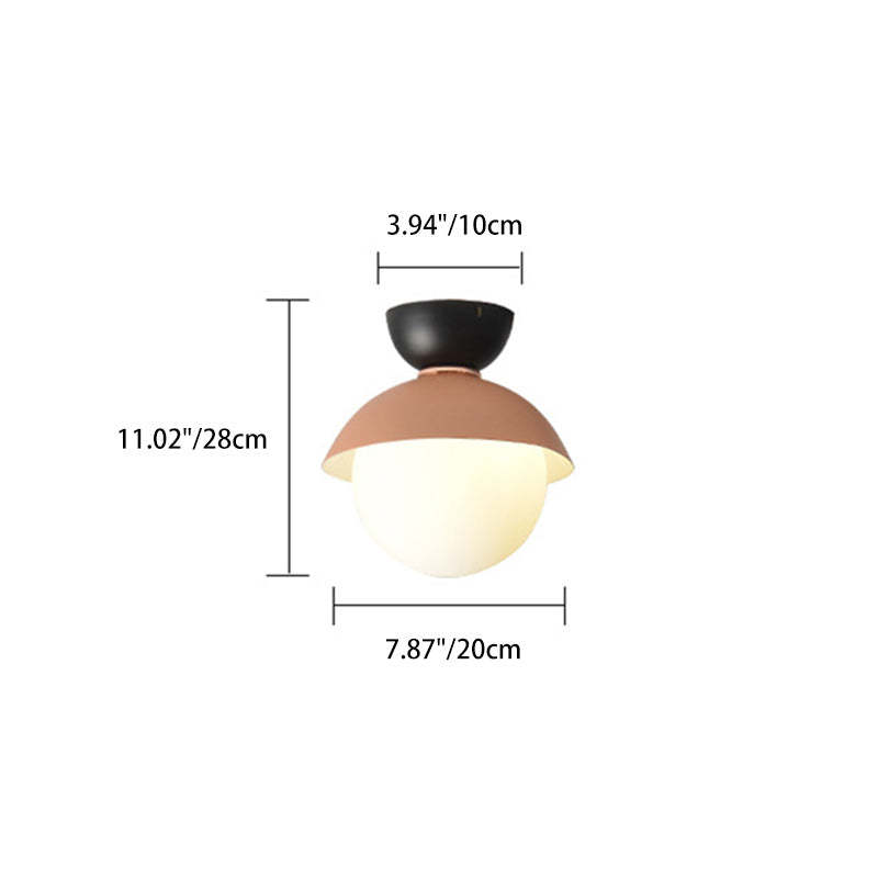 Scandinavian Glass Bowl-Shaped Ceiling Light