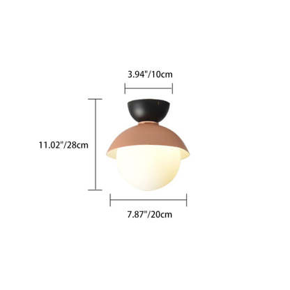 Scandinavian Glass Bowl-Shaped Ceiling Light