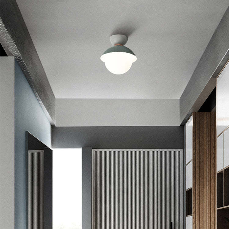Scandinavian Glass Bowl-Shaped Ceiling Light