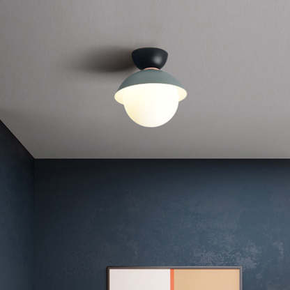 Scandinavian Glass Bowl-Shaped Ceiling Light