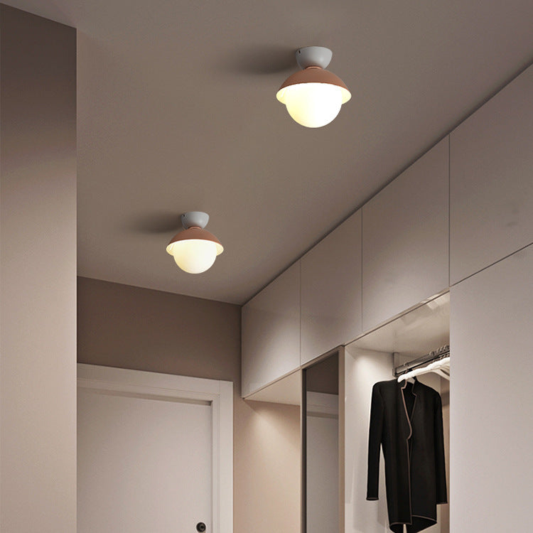 Scandinavian Glass Bowl-Shaped Ceiling Light