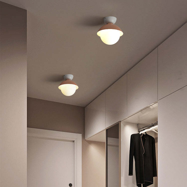 Scandinavian Glass Bowl-Shaped Ceiling Light