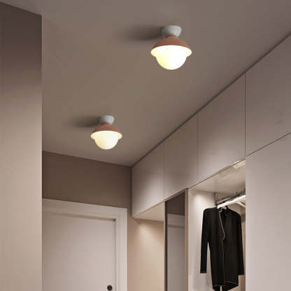 Scandinavian Glass Bowl-Shaped Ceiling Light