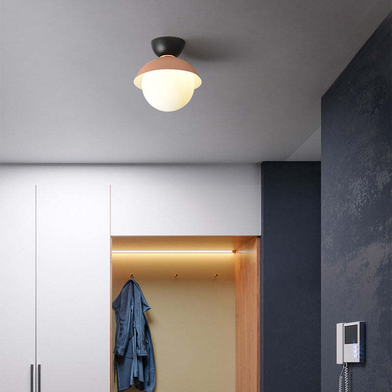 Scandinavian Glass Bowl-Shaped Ceiling Light