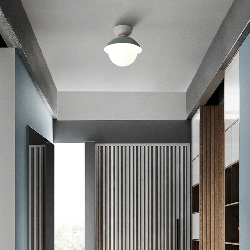 Scandinavian Glass Bowl-Shaped Ceiling Light