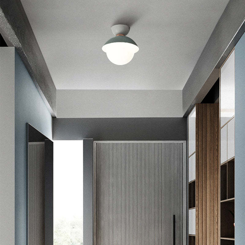 Scandinavian Glass Bowl-Shaped Ceiling Light