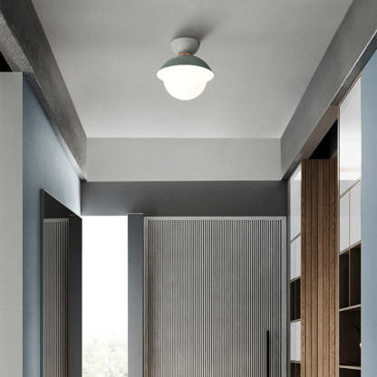 Scandinavian Glass Bowl-Shaped Ceiling Light