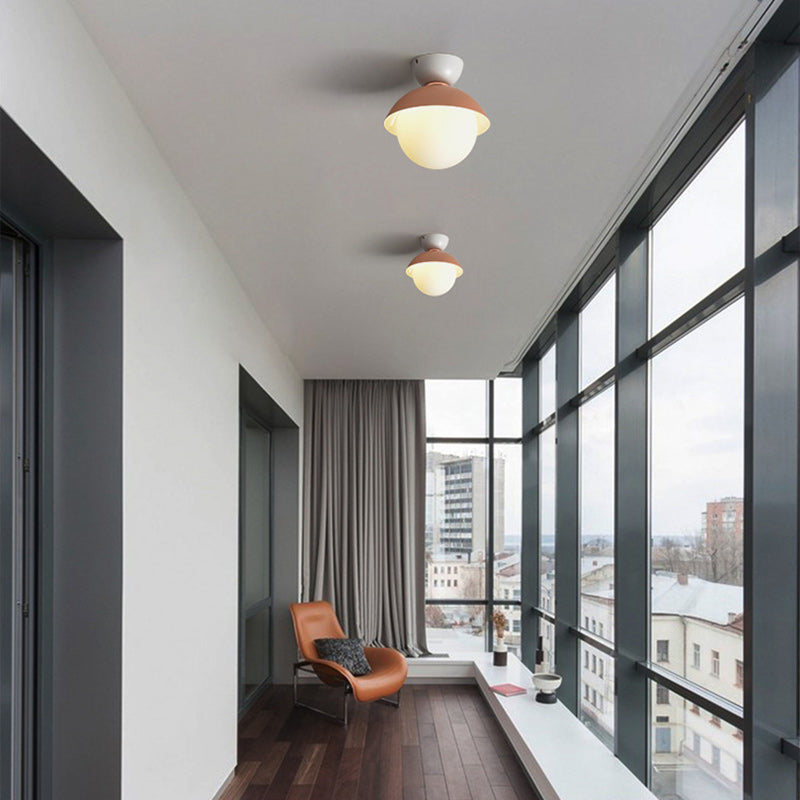 Scandinavian Glass Bowl-Shaped Ceiling Light