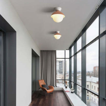 Scandinavian Glass Bowl-Shaped Ceiling Light