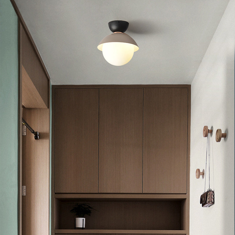 Scandinavian Glass Bowl-Shaped Ceiling Light