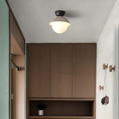 Scandinavian Glass Bowl-Shaped Ceiling Light