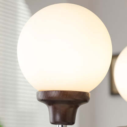 Chinese Glass Ash Wood Metal Branch Globe Chandelier