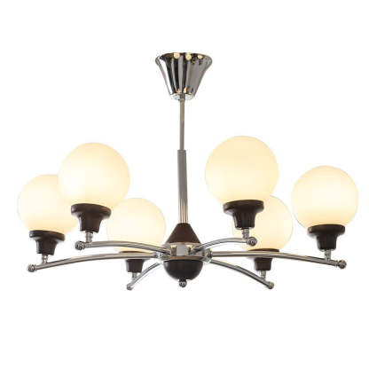 Chinese Glass Ash Wood Metal Branch Globe Chandelier