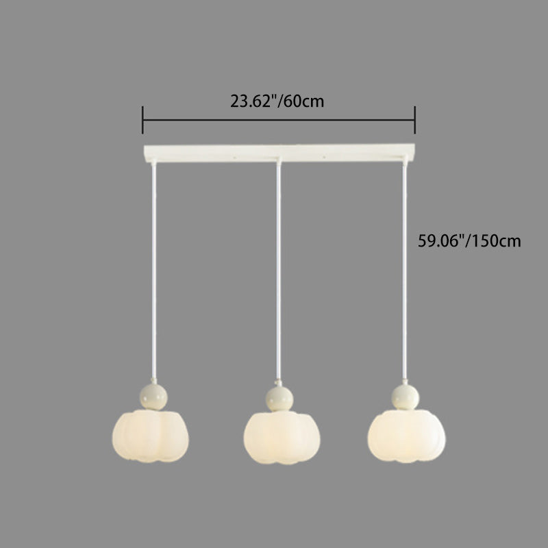 PE Rubberwood Iron Pumpkin Island Chandelier