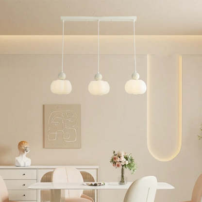 PE Rubberwood Iron Pumpkin Island Chandelier