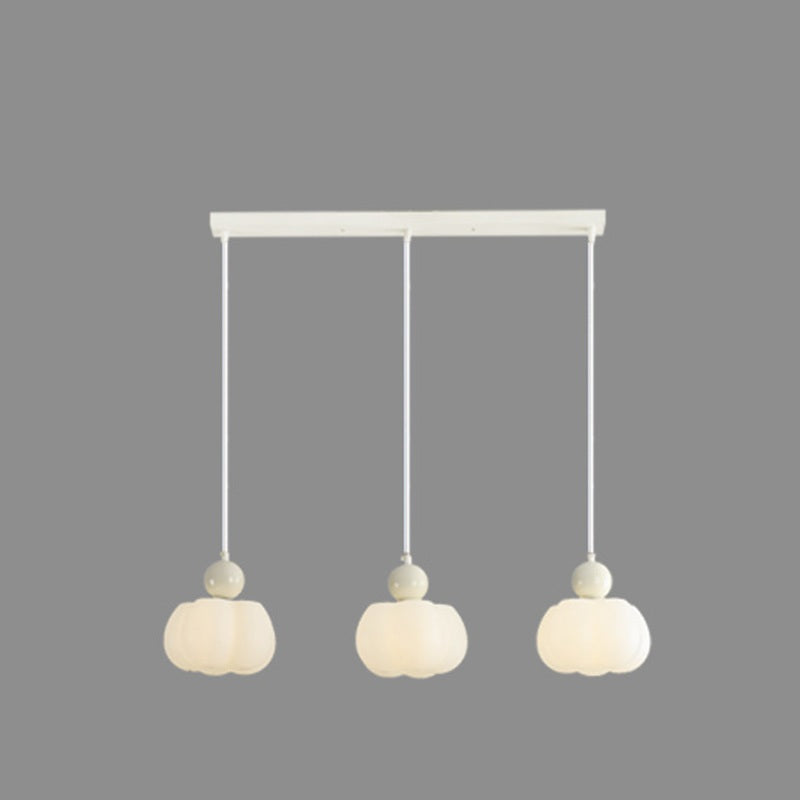 PE Rubberwood Iron Pumpkin Island Chandelier