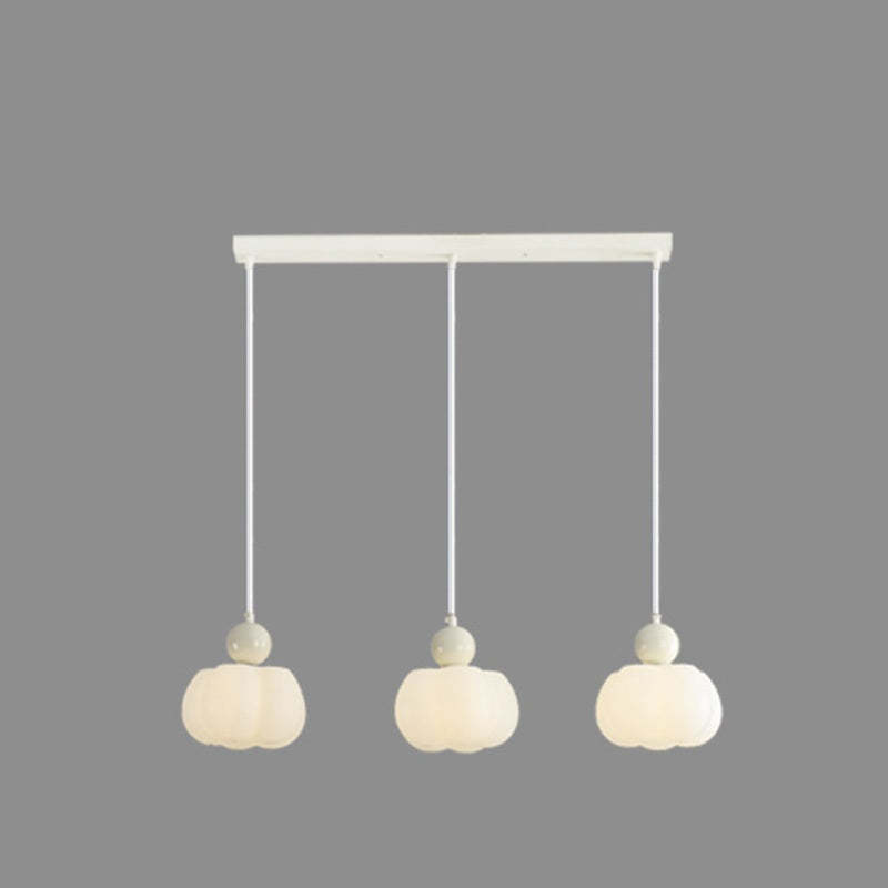 PE Rubberwood Iron Pumpkin Island Chandelier
