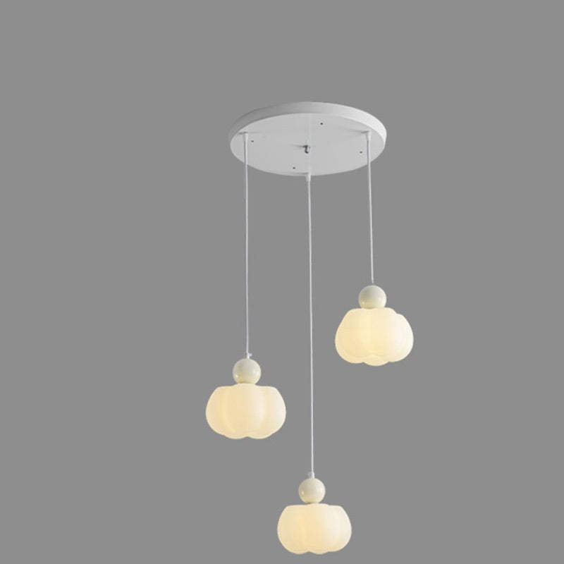PE Rubberwood Iron Pumpkin Island Chandelier
