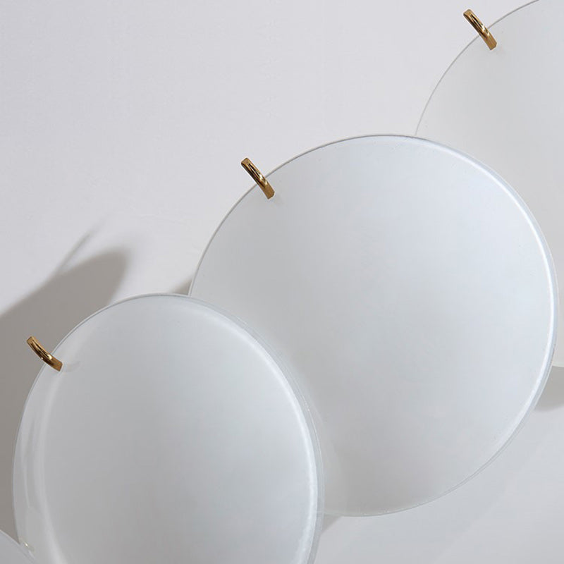 French Alloy Glass Round Panel Chandelier