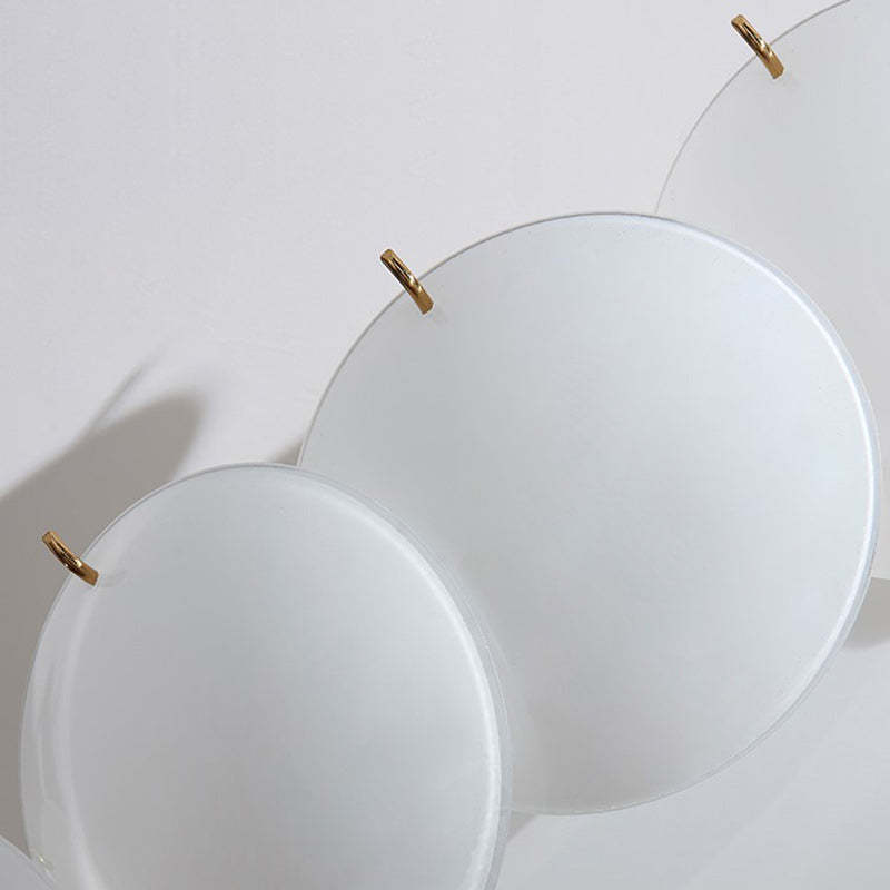 French Alloy Glass Round Panel Chandelier