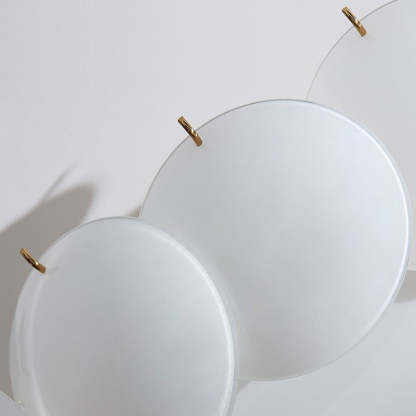 French Alloy Glass Round Panel Chandelier