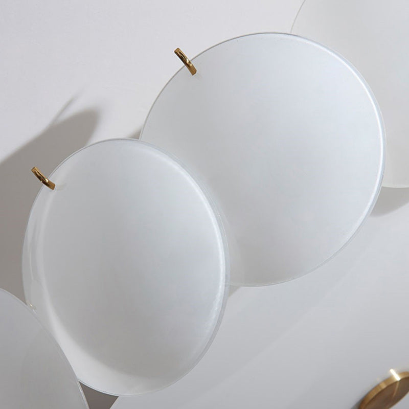 French Alloy Glass Round Panel Chandelier